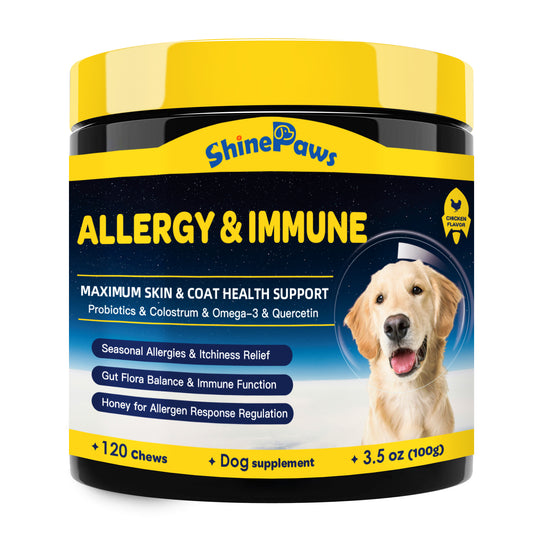 Dog Allergy Relief Chews, Freeze-Dried Itch Relief for Dogs with Colostrum, Probiotics Support Immune, Omega 3, Honey for Dry & Itchy Skin, Seasonal Allergy, Hot Spot Treatment for Dogs