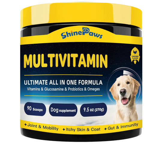 Dog Vitamins, Dog Multivitamin Powder with Probiotics, Glucosamine, Omega 3, Support Gut, Joint & Mobility, Itchy Skin & Coat, Minerals and Antioxidant for Immune Health, Daily Nutrition Supplement